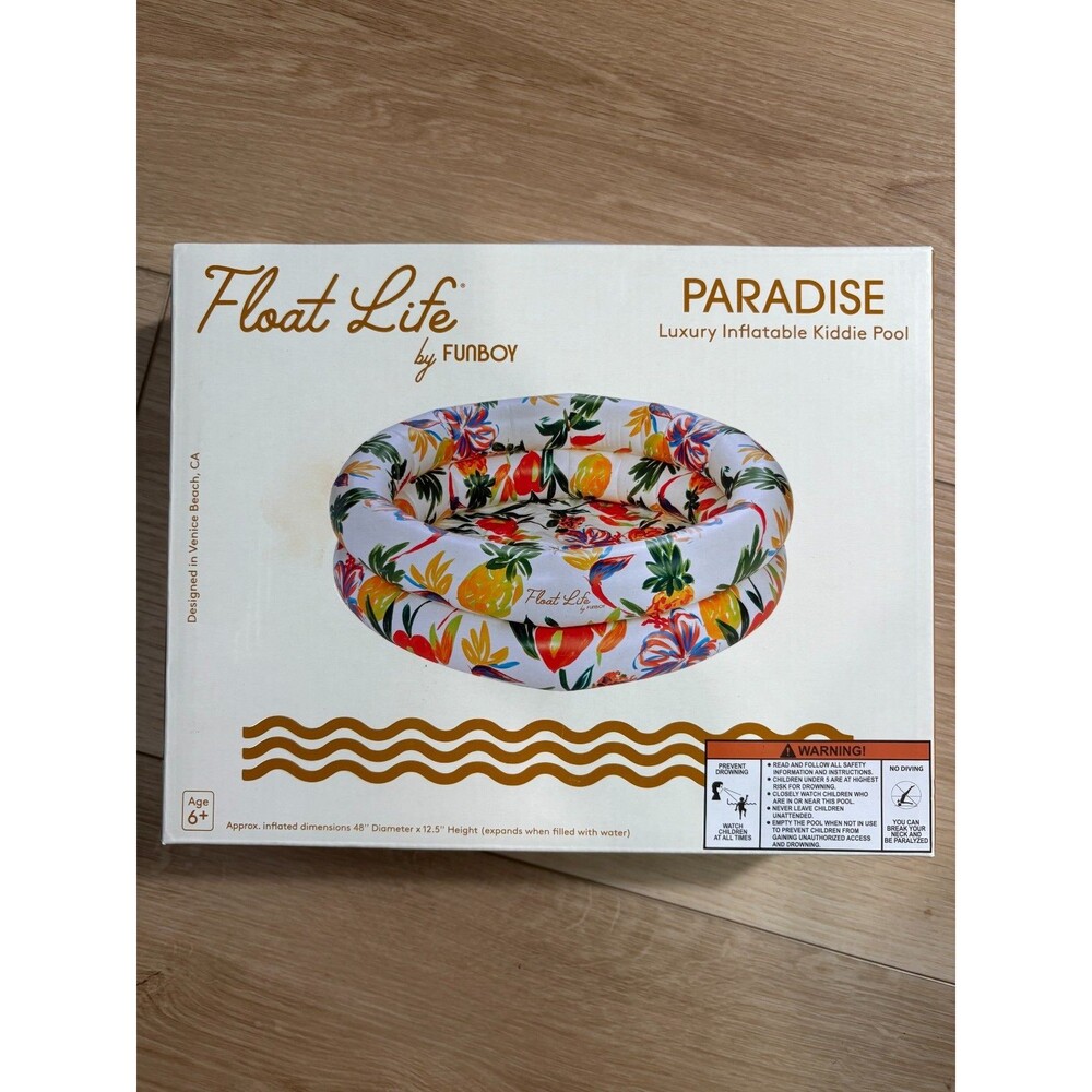 Float Life by FUNBOY PARADISE Luxury Inflatable Kiddie Pool 48" Tropical Floral